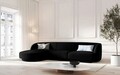 Coltar stanga 4 locuri, Miley, Micadoni Home, BL, 259x155x74 cm, catifea, negru