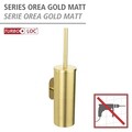 Perie pentru toaleta cu suport Orea Gold, Wenko, 9x12.5x39.5 cm, inox, auriu