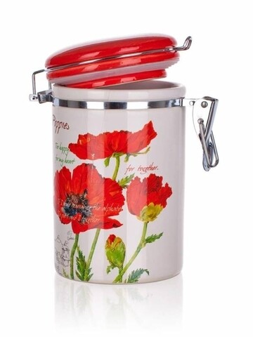 Recipient cu capac Red Poppy, Banquet, 750 ml, ceramica/inox