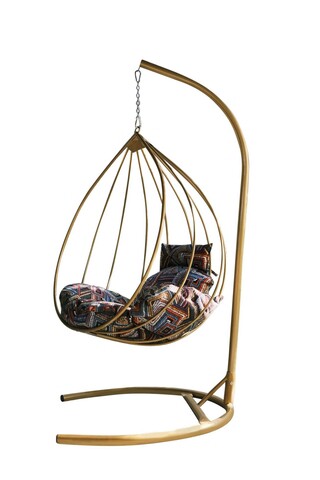 Leagan gradina/terasa, Valovi, Damla, 110x196x110 cm, Metal, Multicolor