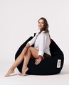 Fotoliu puf, Bean Bag, Ferndale Premium XXL, 115 x 130 cm, poliester impermeabil, negru