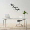 Decoratiune de perete, Live Love Laugh, Metal, 93 x 66 cm, Negru