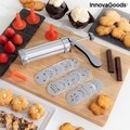 Aparat pistol pentru biscuti si fursecuri cu 20 de sabloane si 4 duze pentru decorat 2 in 1, Prekies InnovaGoods