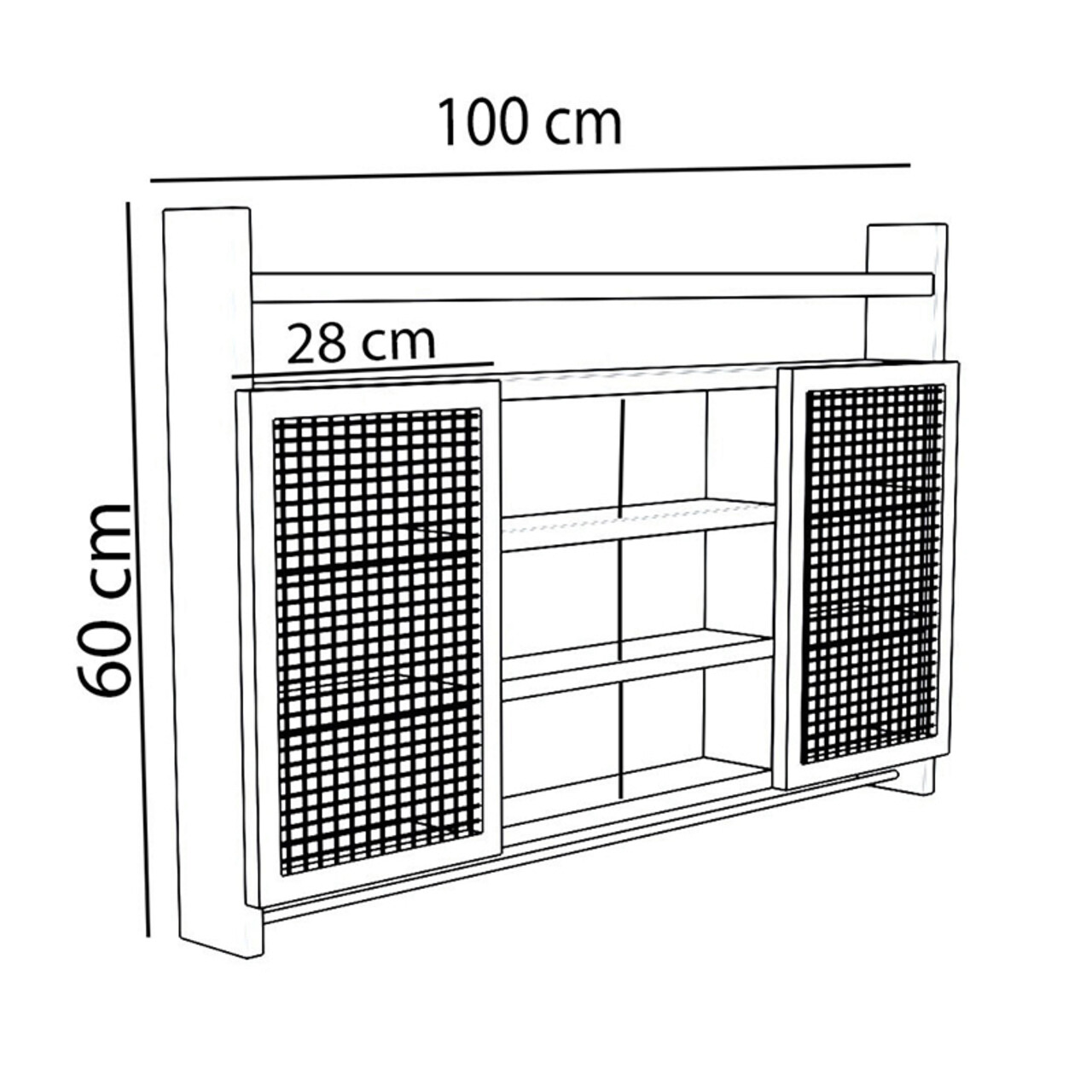 Raft de perete pentru bucatarie Puro, Pakoworld, 100x9x60 cm, lemn de pin, maro