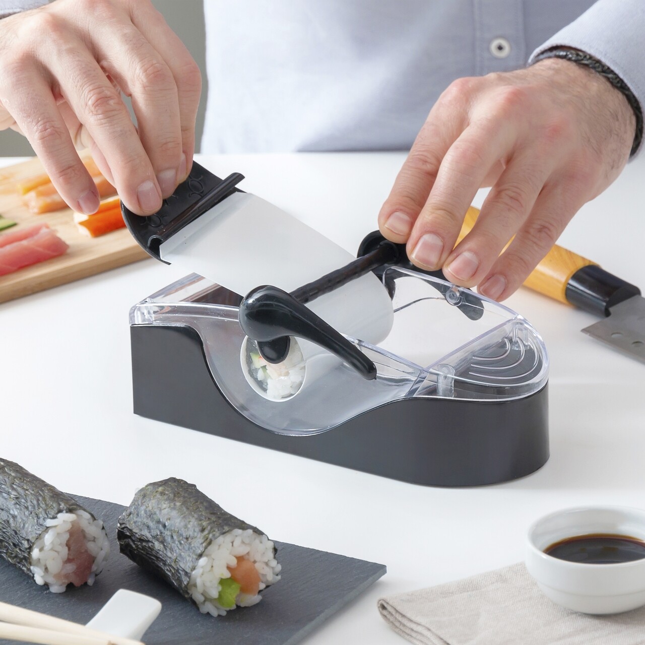 Aparat De Facut Sushi InnovaGoods, 22 X 8 X 10 Cm, Retete Incluse