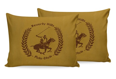 Set 2 fete de perna, 60x60 cm, 100% bumbac ranforce, Beverly Hills Polo Club, BHPC 041, galben mustar