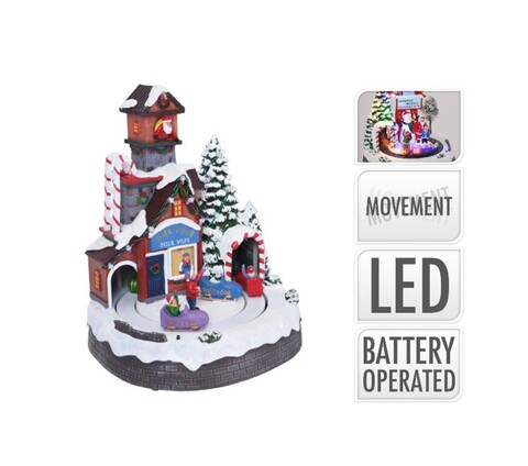 Decoratiune luminoasa cu functie de miscare Bob's sled, 10 LED-uri, 24.5 x 23.5 x 29 cm