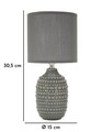 Lampa de masa Points, Mauro Ferretti, 1 x E14, 40W, 15x30.5 cm, ceramica/fier/textil, gri