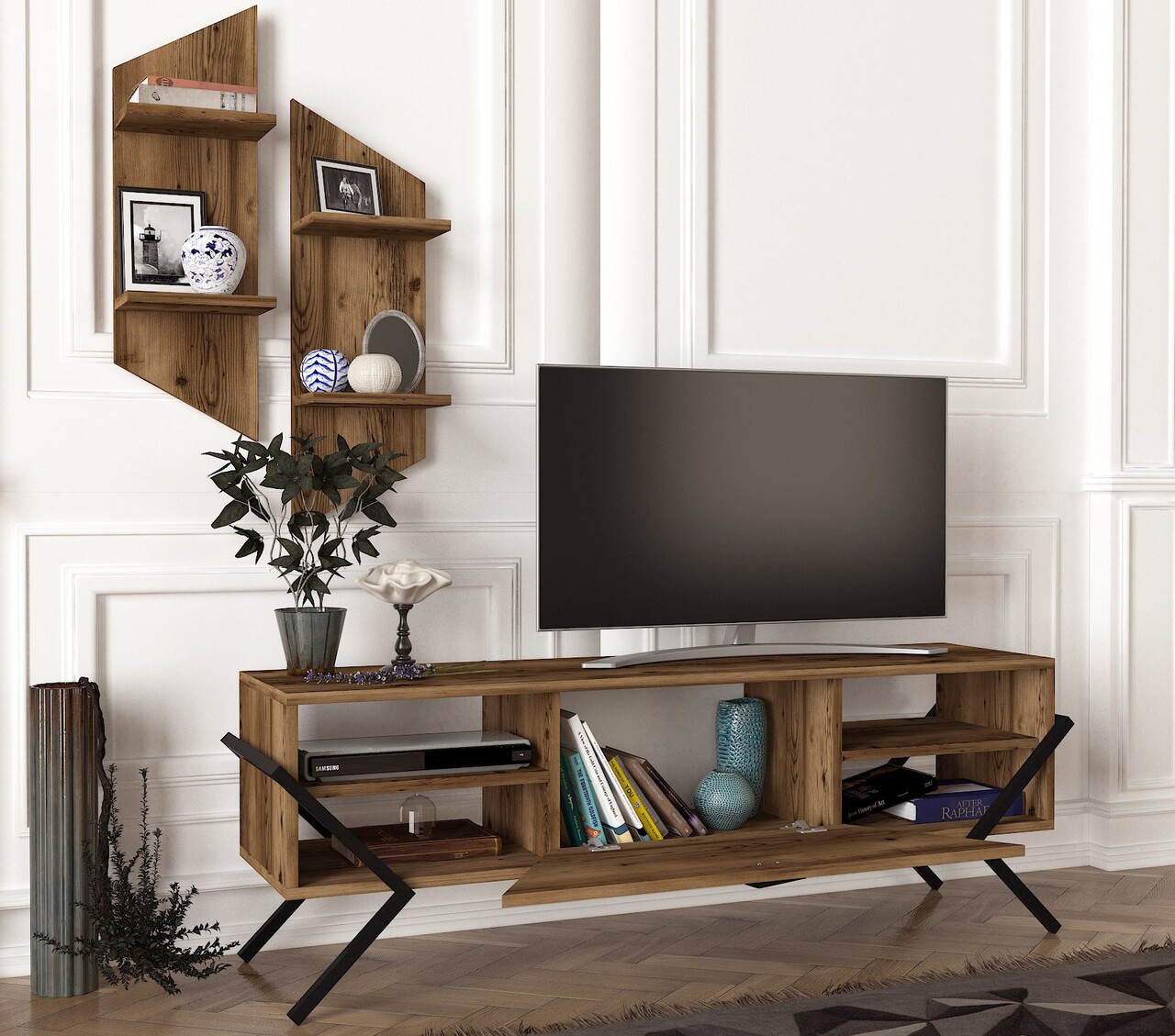 Mobilier pentru living Prego, Tera Home, 3 piese, 140x34.8x49.2 cm, maro - 1 | YEO