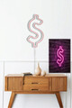 Decoratiune luminoasa LED, Dollar Sign, Benzi flexibile de neon, DC 12 V, Roz