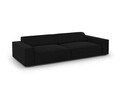 Canapea 4 locuri, Jodie, Micadoni Home, BL, 244x102x70 cm, catifea, negru