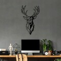 Decoratiune de perete, Red Deer 2, Metal, Dimensiune: 42 x 70 cm, Negru