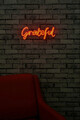 Decoratiune luminoasa LED, Grateful, Benzi flexibile de neon, DC 12 V, Rosu