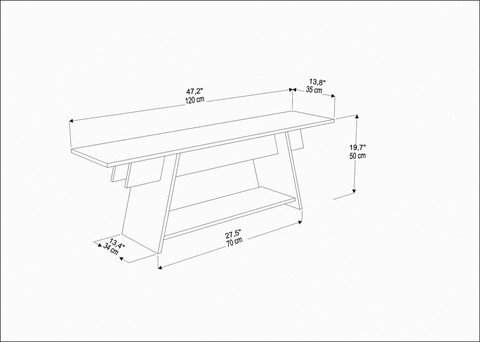 Comoda TV, Retricy, Lanca 120, 120x35x50 cm, PAL, Maro