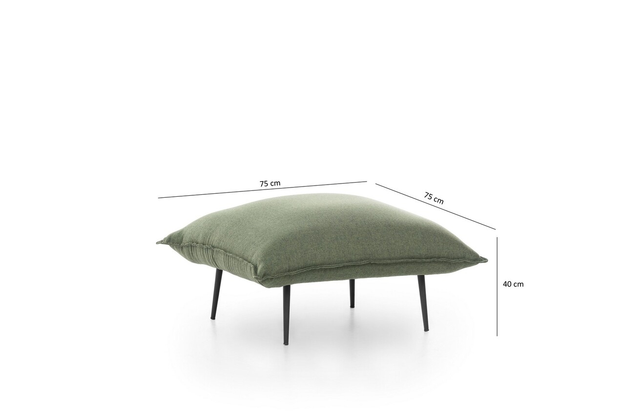 Taburet Aspen, Futon, 75x75x40 cm, metal, verde - 1 | YEO