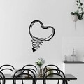 Decoratiune de perete, Fall In Love, Metal, Dimensiune: 55 x 70 cm, Negru