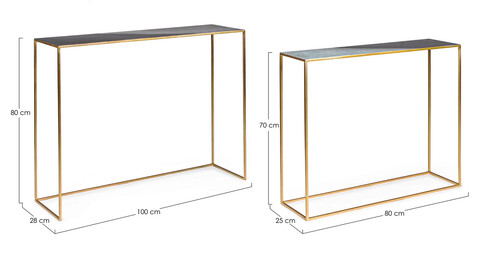 Set 2 console Desur, Bizzotto, 100 x 28 x 80 cm, otel, finisaj emailat