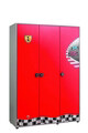 Dulap pentru haine, Çilek, Race Cup 3 Doors Wardrobe, 135x198x54 cm, Multicolor