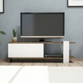 Comoda TV Gaye, Puqa Design, 120x25x37 cm, alb/maro