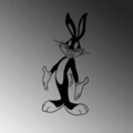 Decoratiune de perete, Bugs Bunny 1, Metal, Dimensiune: 33 x 70 cm, Negru