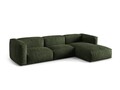 Coltar modular dreapta 3 locuri, Martina-120, Micadoni Home, 332x176x75 cm, catifea, verde