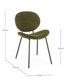 Scaun Maddie, Bizzotto, 52x59.5x79.5 cm, otel/poliester Boucle, verde inchis