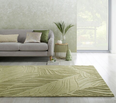 Covor Lino Leaf Sage, Flair Rugs, 160x230 cm, lana, verde