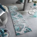 Covor Marbled Emerald, Flair Rugs, 60x230 cm, polipropilena/poliester, verde