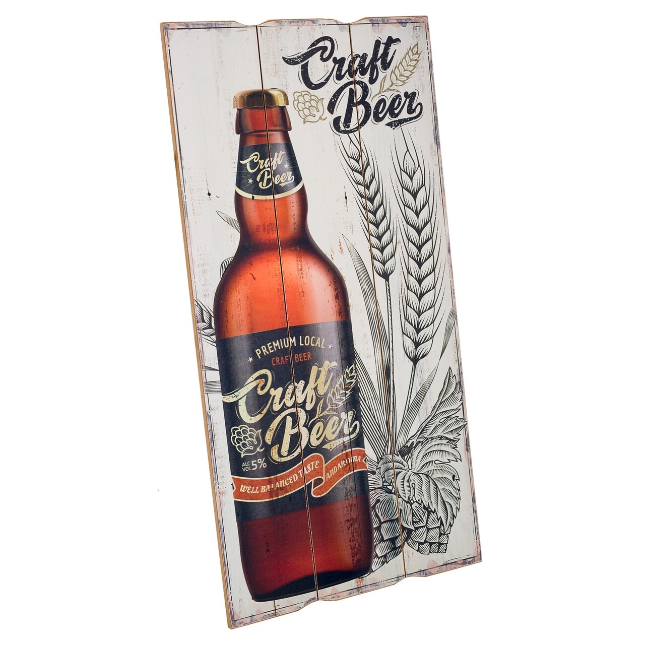 Tablou Decorativ Craft Beer, Creaciones Meng, 30x60 Cm, MDF