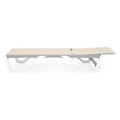 Set mobilier pentru gradina/terasa, 2 sezlonguri si masuta Yati, 170x69x31 cm/46.5x46.5x40 cm, aluminiu/polipropilena, alb/crem