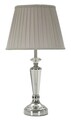 Lampa de masa Silvery, Mauro Ferretti, 1 x E27, 40W, 30x56 cm, metal/sticla/textil, argintiu