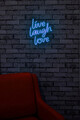 Decoratiune luminoasa LED, Live Laugh Love, Benzi flexibile de neon, DC 12 V, Albastru