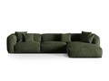 Coltar modular dreapta 3 locuri, Martina-120, Micadoni Home, 332x176x75 cm, catifea, verde