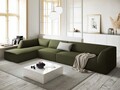 Coltar stanga 5 locuri, Ruby, Micadoni Home, BL, 366x180x69 cm, velur, verde