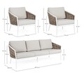 Set mobilier pentru gradina/terasa 3 piese Maribela, Bizzotto, fibra sintetica/tesatura ofelin, alb