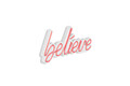 Decoratiune luminoasa LED, Believe, Benzi flexibile de neon, DC 12 V, Roz