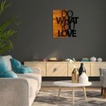 Decoratiune de perete, Do What You Love, 50% lemn/50% metal, Dimensiune: 54 x 58 cm, Nuc / Negru