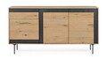 Bufet inferior Stanwood, Bizzotto, 160 x 40 x 85 cm, MDF/furnir din lemn de stejar/otel