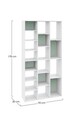 Biblioteca Artic 2836, Bizzotto, 92x30x178 cm, MDF, alb/verde sage