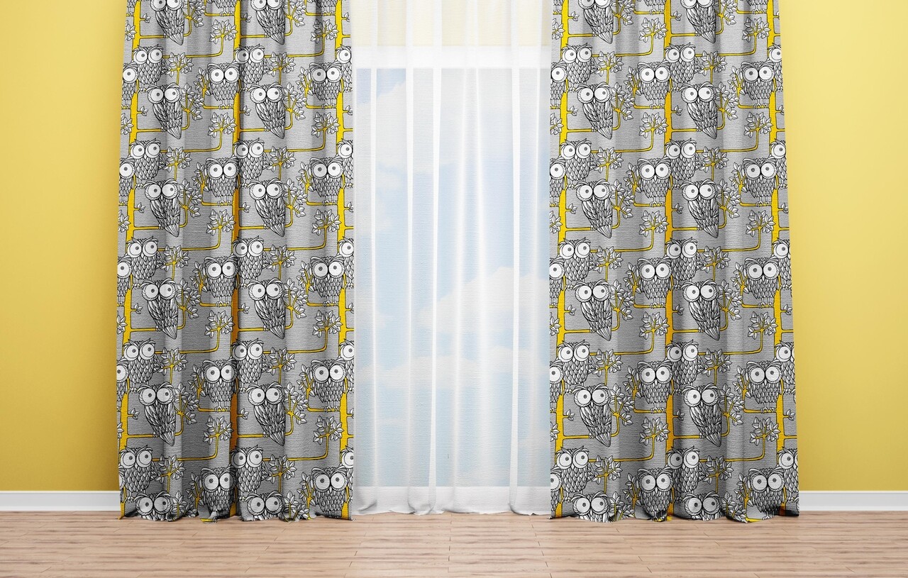 Draperie Owl, Oyo Kids, 140x240 cm, poliester, gri