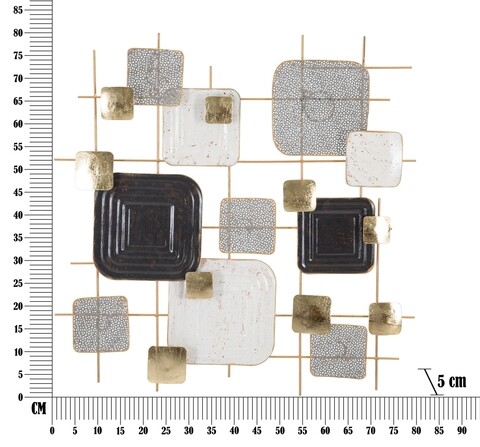 Decoratiune de perete Cubes, Mauro Ferretti, 80x80 cm, fier, multicolor