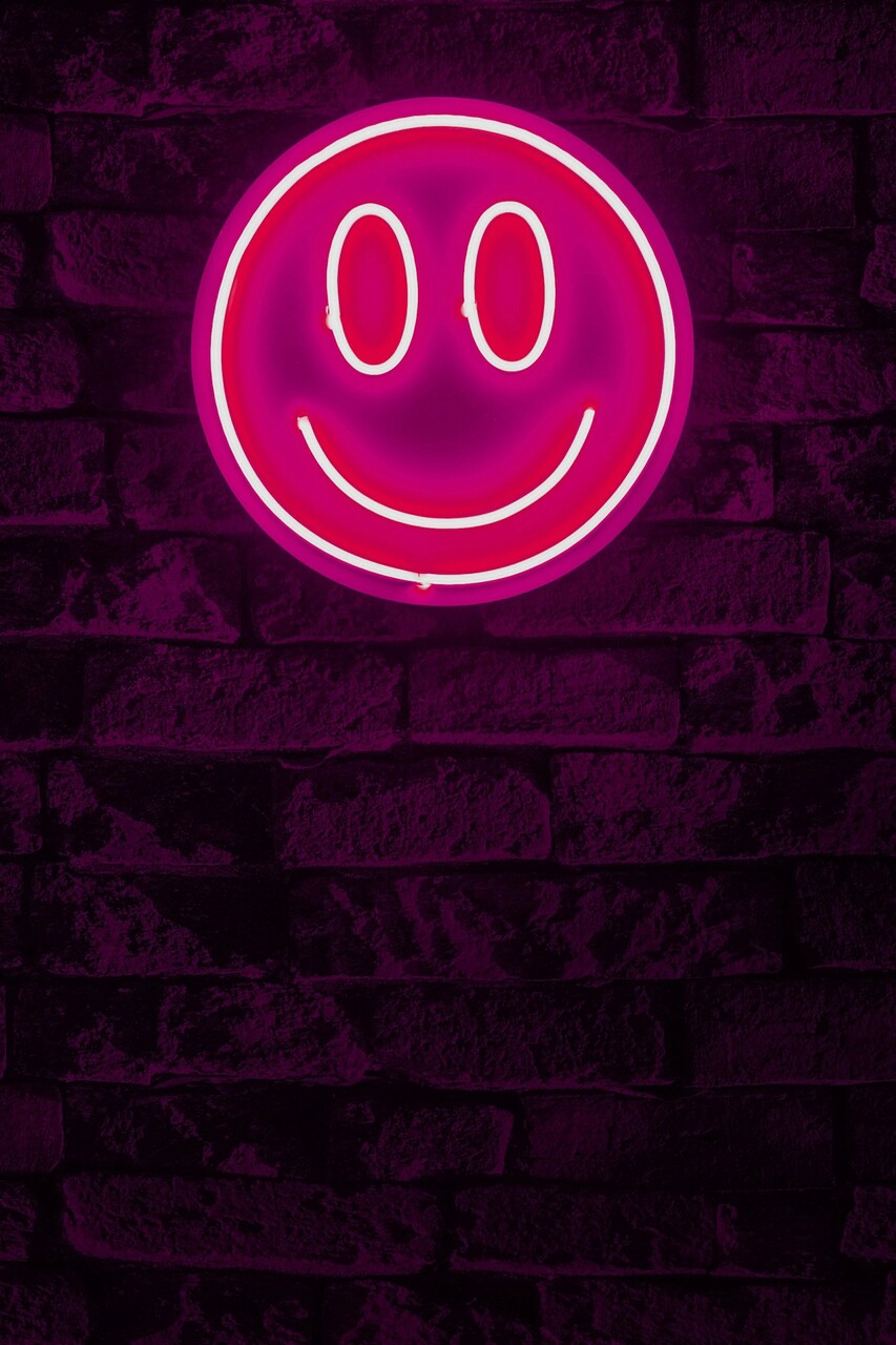 Decoratiune luminoasa LED, Smiley, Benzi flexibile de neon, DC 12 V, Roz - 1 | YEO