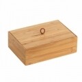 Cutie depozitare cu capac pentru baie Terra L, Wenko, 7 x 15 x 22 cm, bambus, natur