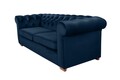 Canapea extensibila Oxford Chesterfield, 88x216x75 cm, 3 locuri, Dark Blue