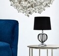 Lampa de masa Darky Silver, Mauro Ferretti, Ø28 x 44.5 cm, 1 x E27, 40W, fier/PVC/textil