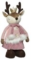 Figurina Deer standing Girl, Decoris, 24x15x78 cm, poliester, roz