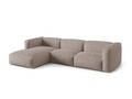 Coltar modular stanga 3 locuri, Martina-169, Micadoni Home, 332x176x75 cm, tesatura structurata catifelata, bej inchis