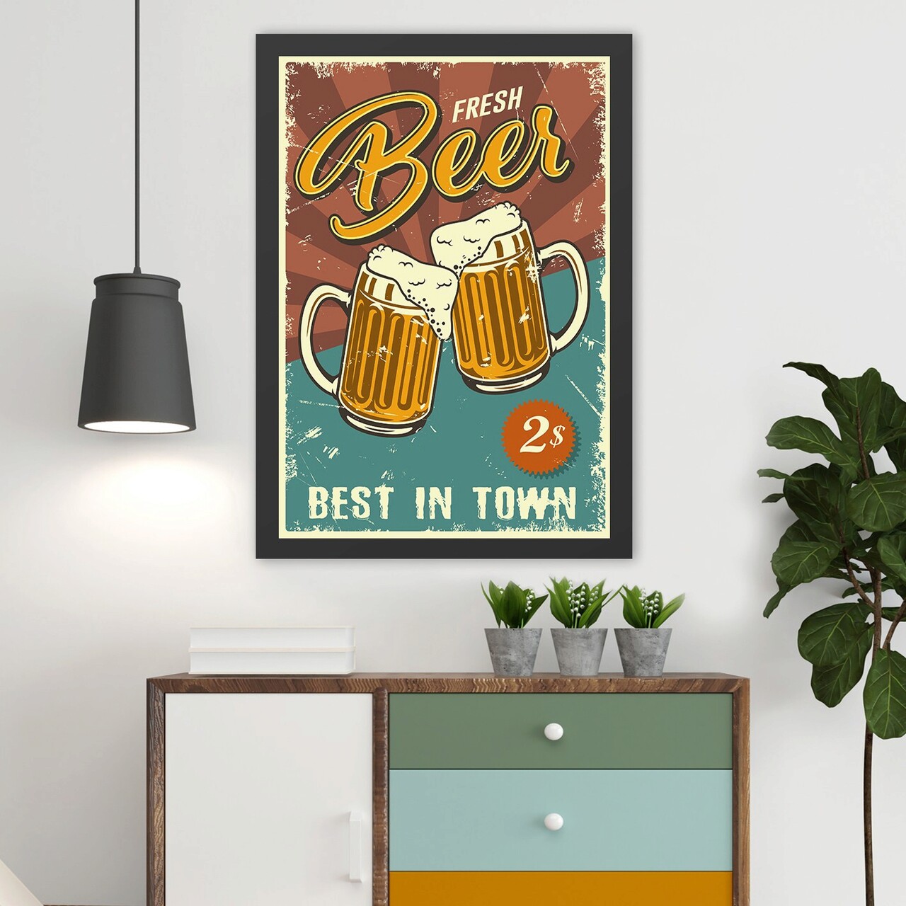 Tablou decorativ, Fresh Beer (35 x 45), MDF , Polistiren, Multicolor