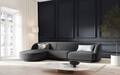 Coltar stanga 4 locuri, Miley, Micadoni Home, BL, 259x155x74 cm, catifea, gri