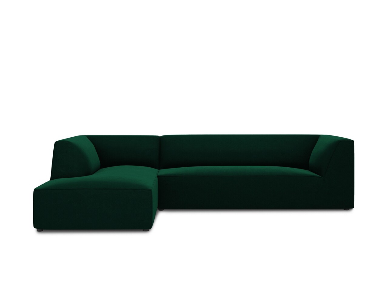 Coltar stanga 4 locuri, Ruby, Micadoni Home, BL, 273x180x69 cm, catifea, verde bottle